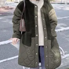 reca ノーカラーコート☆カーキ☆Mサイズ