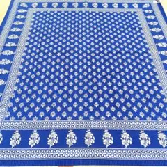 インド綿100%マルチカバー★ダブルサイズ★210✕220cm　(ブルー)