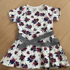 PETIT BATEAU 花柄 半袖ワンピース 4ans