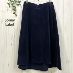 Sonny Label♪ネイビー 太うねコーデュロイ フレア ロングスカート F
