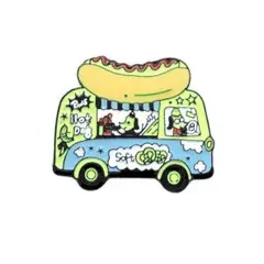 ピンズ バッジ ブローチ (ホットドッグ バス 車 露天 屋台)