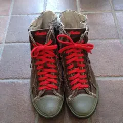 Indian ハイカットスニーカー ブラウン/レッド