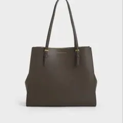 CHARLES & KEITH ダークブラウン トートバッグ