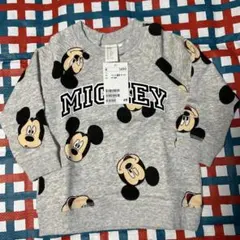 H &Ｍ／80㎝ Mickey Mouse 裏起毛グレー トレーナー