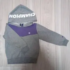 Champion 長袖トレーナー　グレー　紫 120