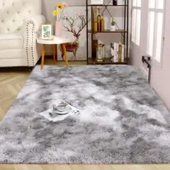 防音シャギーラグ 120x160cm 床暖房対応 1.2畳 ライトグレー