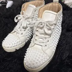Christian Louboutin スタッズ ハイカット スニーカー レザー - メルカリ