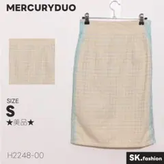 ★美品★ MERCURYDUO スカート 膝丈　タイト　ツイード調　サイドレース