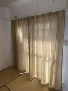ツヤあり　ベージュ（レースは付きません）100✖️178 ２枚セット　タッセル付き