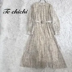 テチチ シフォンプリーツワンピース フリーサイズ