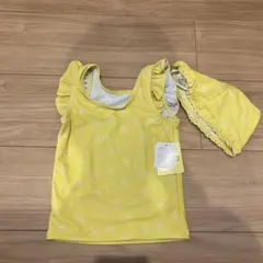 レモン柄 水着 キャップつき　110サイズ　タグ付き
