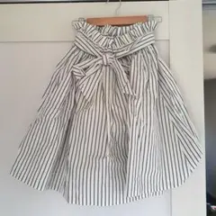 スナイデル　ストライプ柄 フレアスカート ゴムウエスト