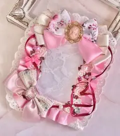 トレカケース　b8サイズ　リボン　レース　デコ　硬質ケース　ピンク　花柄　ハート