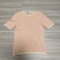 ZARA ボーダー　オレンジ　トップス　サマーニット　半袖