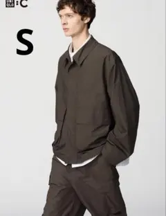 UNIQLO C コットンショートブルゾン 38 ダークブラウン Sサイズ
