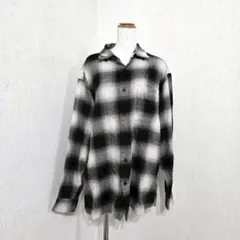 UNIQLO ユニクロ 長袖 ネルシャツ チェック ブラック XL 秋冬