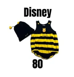 【Disney ディズニー】くまのプーさん　なりきり　ロンパース　帽子　80