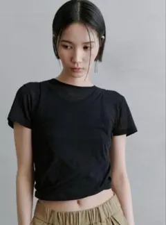 値下げ　新品タグ付　ミースロエ★白★ ツイストレイヤードTシャツ　金子綾 値下げ 新品タグ付 ミースロエ☆白☆ ツイストレイヤードTシャツ 金子