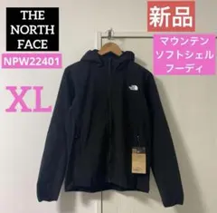 【新品】THE NORTH FACE マウンテンソフトシェルフーディ 黒︎︎♀ XL