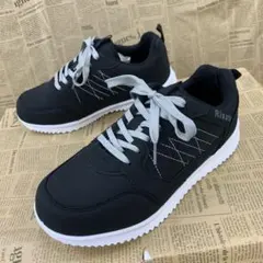 新品★レディース★24.0cm★軽量 厚底ナイロンスニーカー 黒 3361