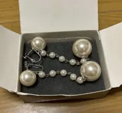 パールのビンテージイヤリング　両耳 レトロ 昭和