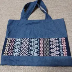 デニム刺繍トートバッグ