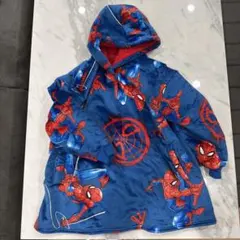 【美品】150㎝ スパイダーマン フリースパーカー ONE SIZE もこもこ