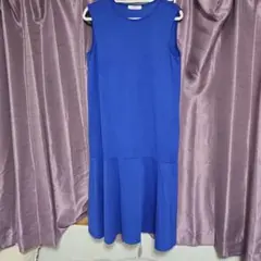 IEDIT ノースリーブカットソーワンピース Lサイズ 青