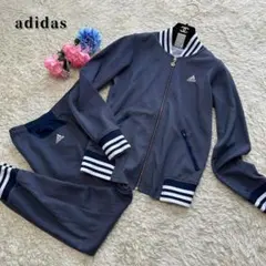 【高機能】アディダス　ジャージ　セットアップ　トラックジャケット　ネイビー系