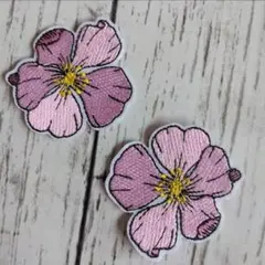2枚set★ ハイビスカス お花 アイロンワッペン