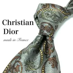 ★【極美品】 Christian Dior ペイズリー柄 ネクタイ グレー