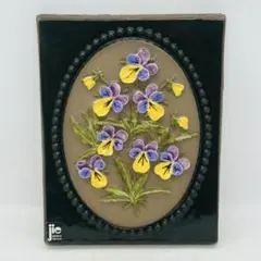 北欧　ヴィンテージ　ジイガントフタ　イエローのビオラ♪　陶板　大きめ 北欧 ヴィンテージ ジイガントフタ イエローのビオラ♪ 陶板 大きめ