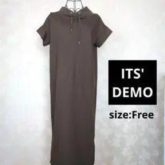 ITS'DEMO フード風デザイン ロングワンピース