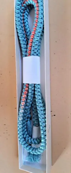 水色とオレンジの帯締め