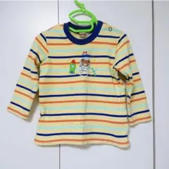 ミキハウス90cm結接天竺ボーダー長袖トップス