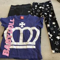 BABYDOLL Tシャツと星柄パンツセット 100cm