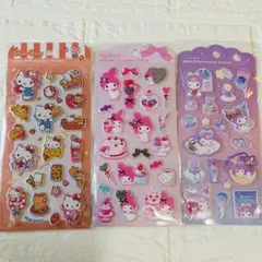 【正規品】ジュエルマシュマロステッカー　3枚セット　キティー　マイメロ　クロミ
