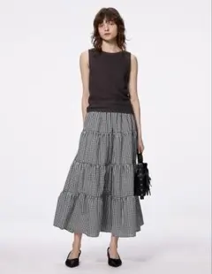 GU ティアードマキシスカート　88BLACK Lサイズ