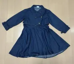 キッズ　130cm デニム ワンピース　ジャケット　セット
