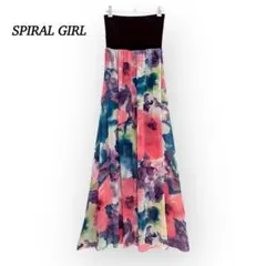 スパイラルガール チューブトップ ワンピース 【F】花柄 シフォン リゾート