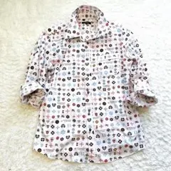 【希少】バーバリーブラックレーベル　モノグラム　長袖　シャツ　ロゴ　L