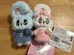 も*ぐ様 【最安値】エスターバニー　ホリデーマフラーマスコット　青　白　2点まと