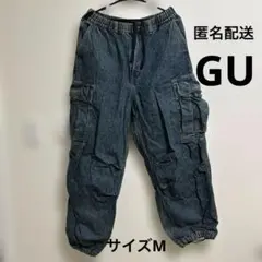 GU デニムカーゴパンツ M インディゴ　メンズ