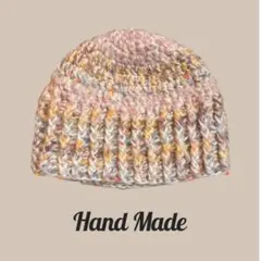 ビーニー ニット帽 クロシェハット クラッシャーハット かぎ編み ハンドメイド