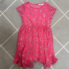 H&M 120cm 花柄 シフォン ワンピース 姉妹 女の子