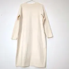 ユニクロ　スフレヤーンボートネックワンピース　オフホワイト　Lサイズ