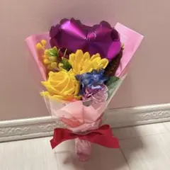 濃いピンク　バルーンブーケ　造花　花束　卒業式　卒園　ギフト　演奏会　発表会