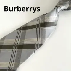 BURBERRY LONDON チェック柄ネクタイ グレー系 シルク