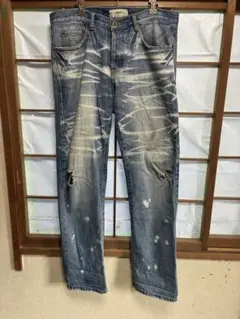 NERO ダメージ加工ブルーデニム large