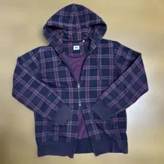 old UNIQLO 紫系チェック パーカー M